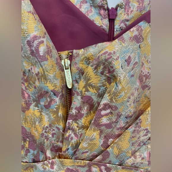 NWT! Zac Posen gold brocade dress with bow 4 - Picture 8 of 11